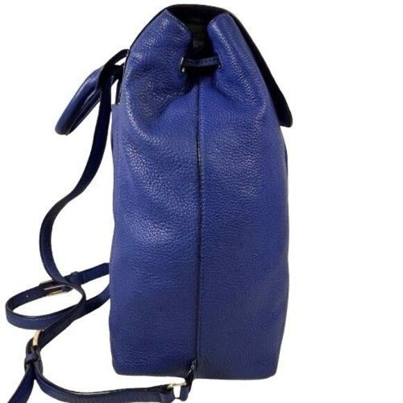 Tory Burch Harper Double TT Logo Embossed Pebble Leather Macaw Backpack MRP $495 main image 5